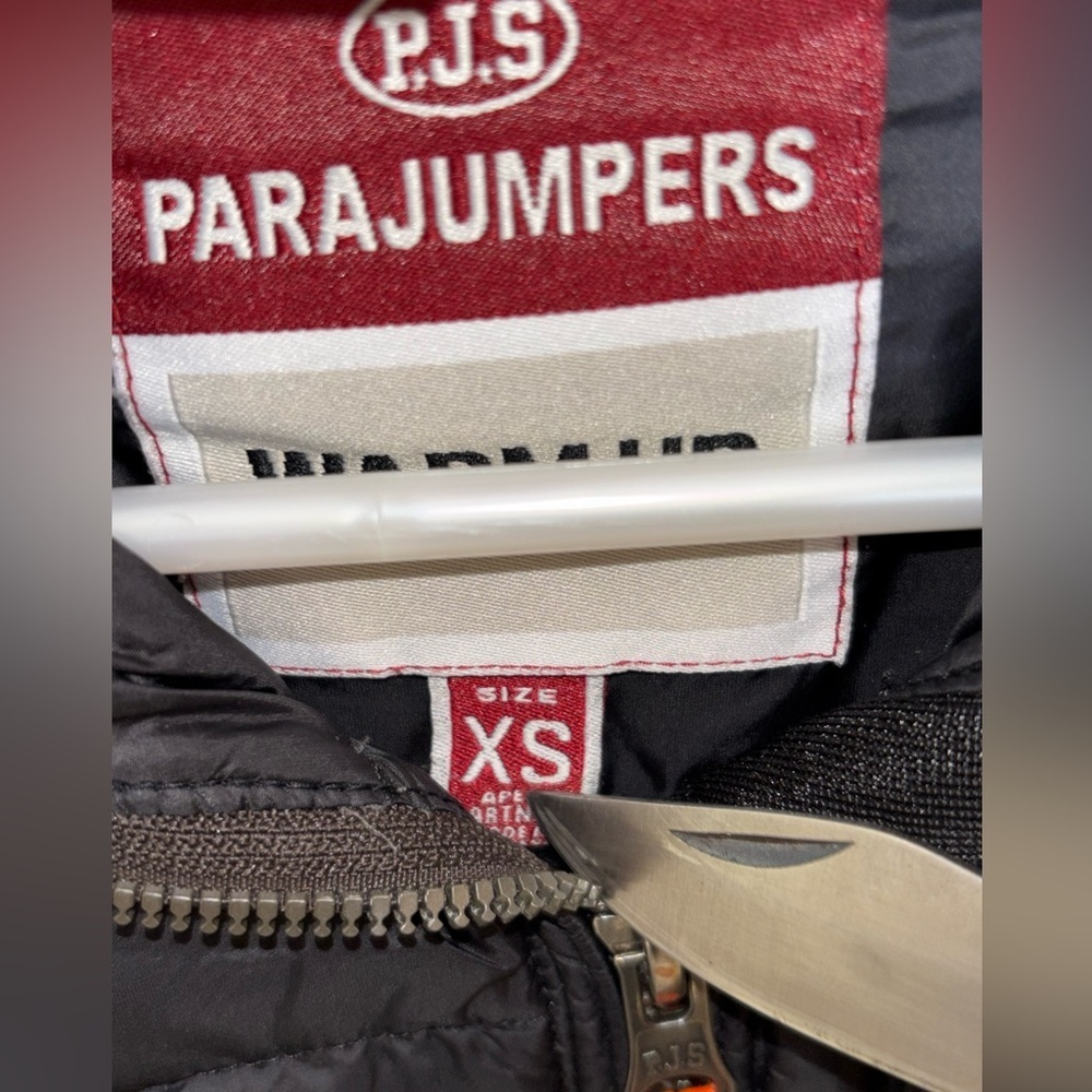 EUC Parajumpers Olivia Mixed Media Down-filled Fleece Jacket Black XS $385​​ - Picture 13 of 13
